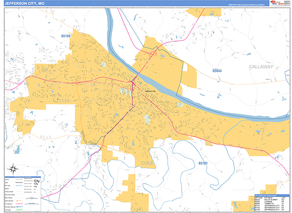 Jefferson City, MO Zip Code Map